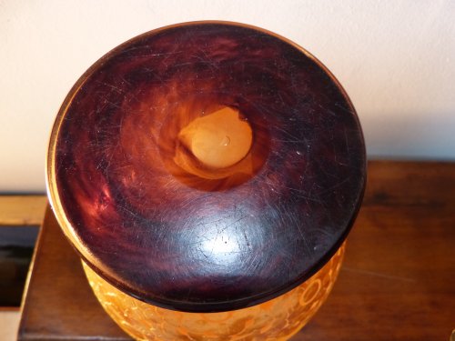 Art nouveau - Le verre Français - important vase Art déco aux algues