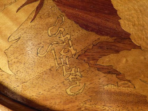 Emile Gallé Table à deux plateaux signature japonisante - Mobilier Style Art nouveau
