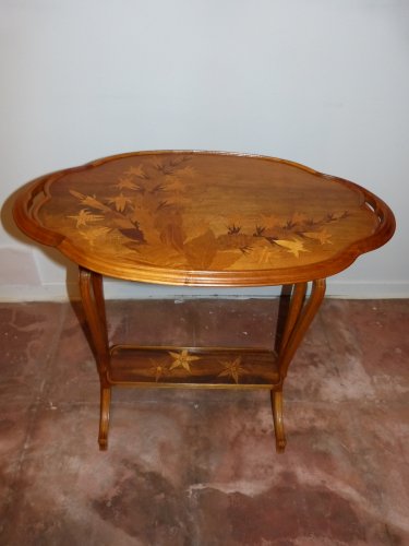 Emile Gallé Table à deux plateaux signature japonisante - Galerie Vaudemont