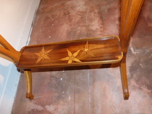 Art nouveau - Emile Gallé Table à deux plateaux signature japonisante