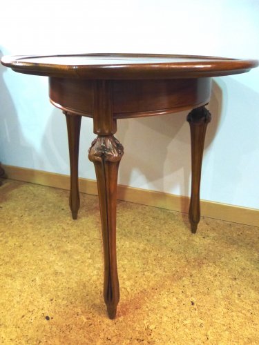 Furniture  - Louis Majorelle - walnut tripod gueridon table