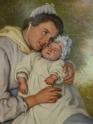 Antiquités - Jacques Eugène Feyen (1815-1908) -  Mère et son enfant
