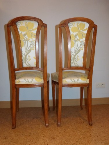 Sièges Chaise - Louis Majorelle, paire de chaises Art nouveau modèle Aubépine