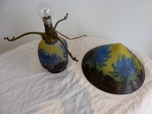 Emile Gallé  - Lampe Champignon aux Chrysanthèmes - Art nouveau