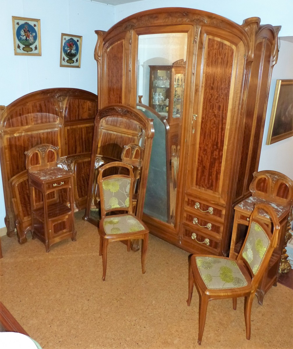 Laurent Neiss Chambre A Coucher Art Nouveau Aux Ombelles Xxe