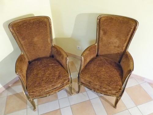 Sièges Fauteuil & Bergère - Louis Majorelle - Paire de bergères modèle Attacia 