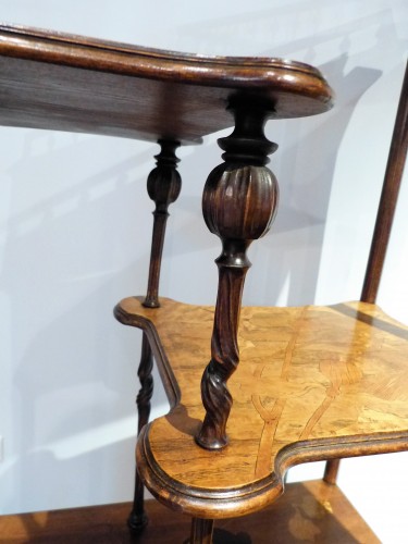 Emile Gallé, petit meuble étagère décor pavots - Mobilier Style Art nouveau