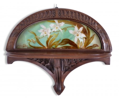 Jacques Grüber - Console d'applique motif Orchidées Art nouveau