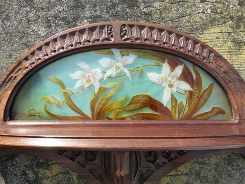 Art nouveau - Jacques Grüber - Console d'applique motif Orchidées Art nouveau