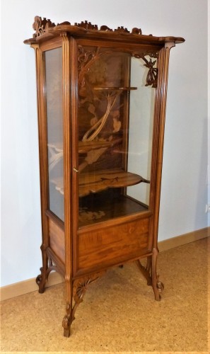 Mobilier Bibliothéque, vitrine - Emile Gallé - Vitrine aux ombelles Art nouveau