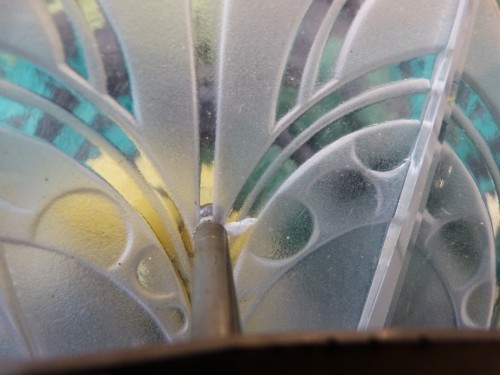 Art Déco - Sabino lustre Art Déco à plaques en verre moulé