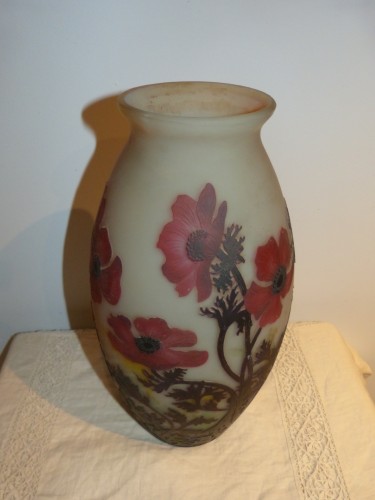 Verrerie, Cristallerie  - Müller Frères Lunéville Grand vase Art nouveau en verre gravé.