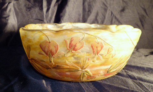 Daum Nancy - Grande coupe aux Cœurs de Marie - Verrerie, Cristallerie Style Art nouveau