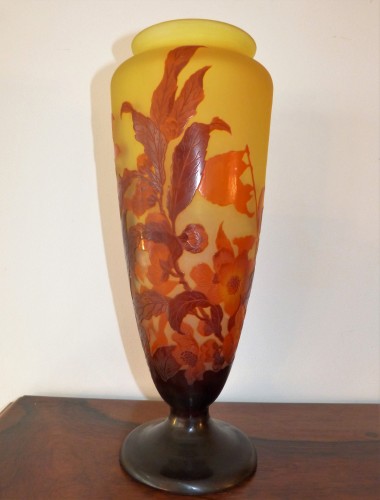 Emile Gallé - Grand vase décor Fleurs de pêcher - Galerie Vaudemont