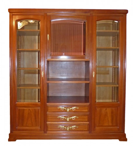 Louis Majorelle - Bibliothèque vitrine Art nouveau en acajou