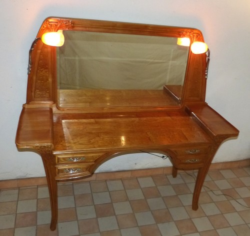 Louis Majorelle et Daum Coiffeuse aux Algues art nouveau - Mobilier Style Art nouveau