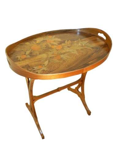 Emile Gallé , table desserte décor Oranger Art Nouveau