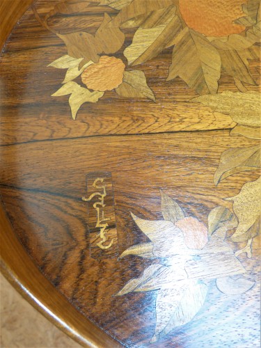 XXe siècle - Emile Gallé , table desserte décor Oranger Art Nouveau