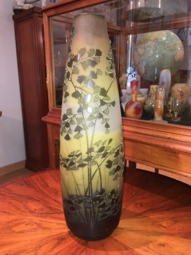 Gallé  - Grand vase Art nouveau  - Verrerie, Cristallerie Style Art nouveau