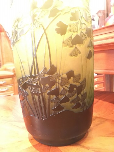 Antiquités - Gallé - Large Art Nouveau vase