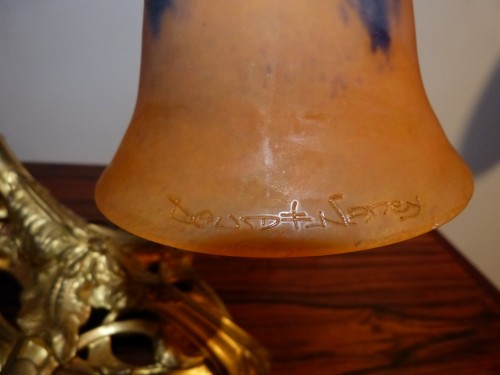 Antiquités - Daum, Nancy et E.Becker - Lampe art nouveau
