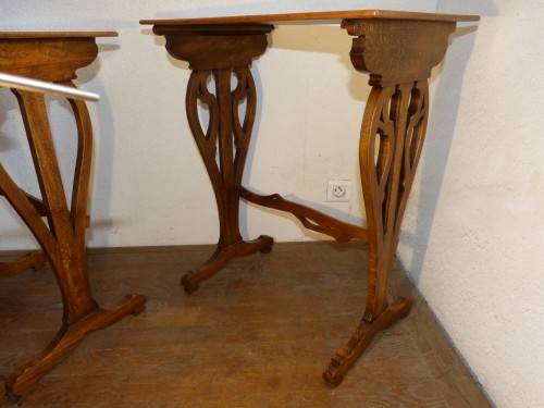 Antiquités - Emile Gallé - Série de tables gigognes Art nouveau