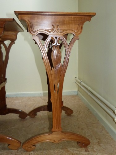 Emile Gallé - Tables gigognes aux papillons - Mobilier Style Art nouveau