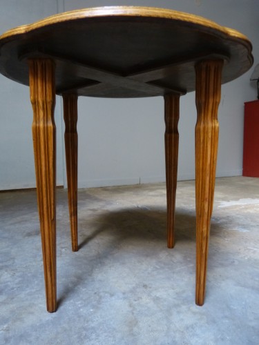 Emile Gallé, table basse Art Nouveau - Le geai des chênes - Art nouveau