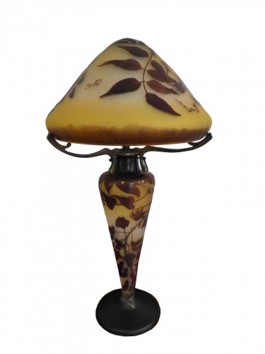 Emile Gallé - Lampe champignon Art nouveau Glycine