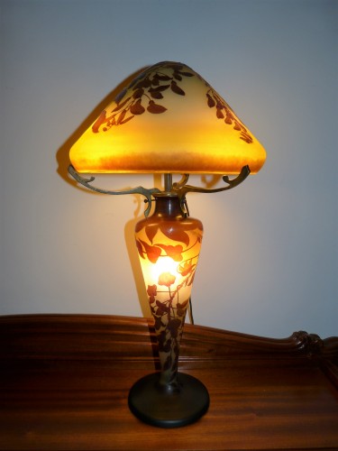 Emile Gallé - Lampe champignon Art nouveau Glycine - Luminaires Style Art nouveau