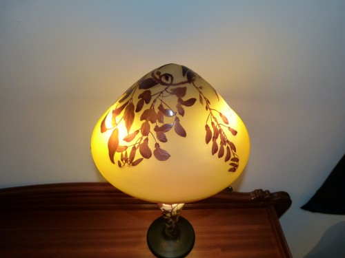 Luminaires Lampe - Emile Gallé - Lampe champignon Art nouveau Glycine