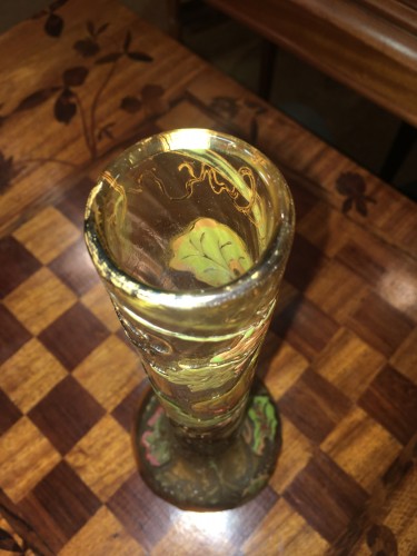 Cristallerie Gallé - Vase  aux coloquintes, Art Nouveau - Art nouveau