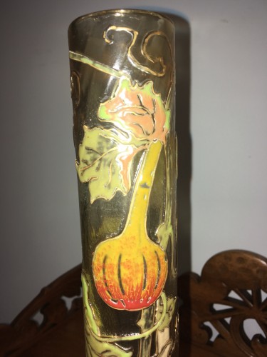Antiquités - Cristallerie Gallé - Vase  aux coloquintes, Art Nouveau