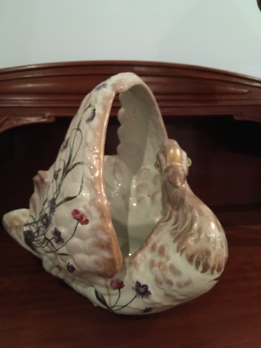 Emile Gallé, important cygne en faïence art nouveau - Céramiques, Porcelaines Style Art nouveau