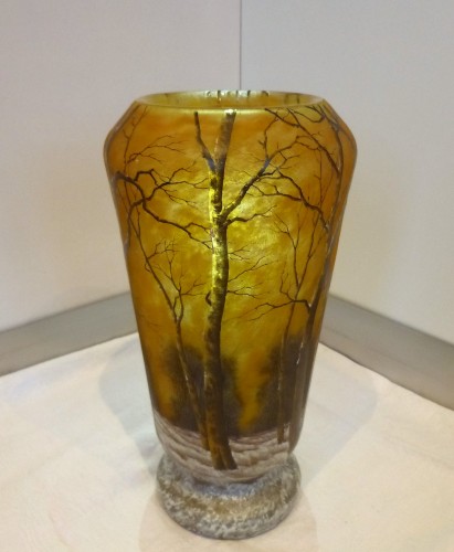 Daum Nancy - Large Art Nouveau Vase, Snowy Landscape - Glass & Crystal Style Art nouveau