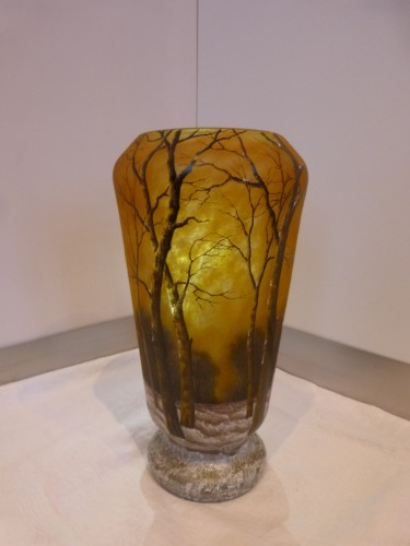 Daum Nancy - Grand vase Art nouveau, Paysage de neige - Galerie Vaudemont