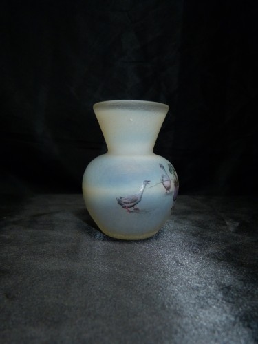 Verrerie, Cristallerie  - Daum Nancy -  Vase Art nouveau La gardienne d'oies