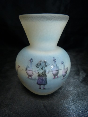 Art nouveau - Daum Nancy - Art nouveau vase The goose keeper