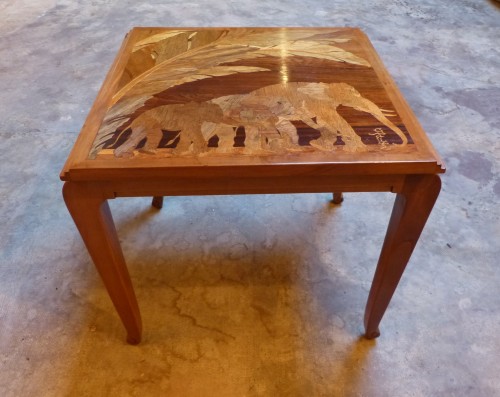 Emile Gallé - Art nouveau coffee table with elephants - Furniture Style Art nouveau