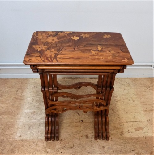 Furniture  - Emile Gallé - Series of nesting tables with the four seasons