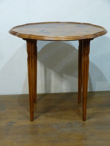 XXe siècle - Emile Gallé, table basse Art Nouveau - La Pie dans le chêne
