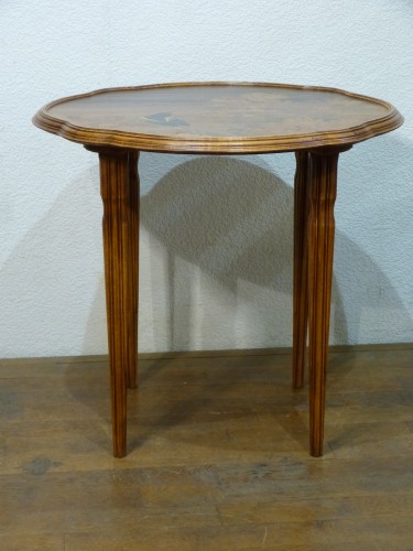 20th century - Emile Gallé, Art Nouveau coffee table - Magpie in the oak