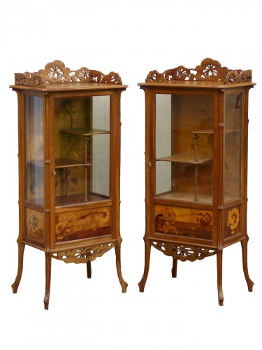 Emile Gallé - Paire de vitrines aux Ombelles Art Nouveau