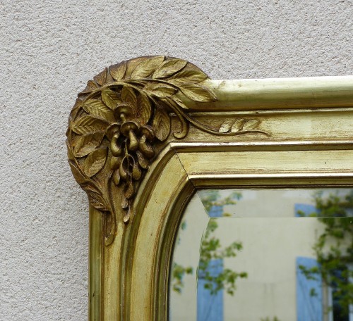 Miroirs, Trumeaux  - Grand miroir Art nouveau aux Glycines Ecole de Nancy