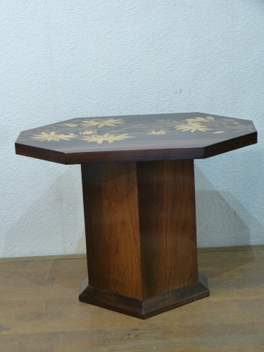Emile Gallé - Art nouveau coffee table with Japanese decoration Magnolia - Art nouveau