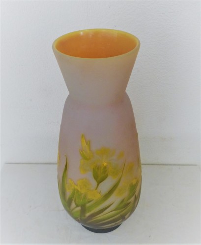 Emile Gallé - Very large Art Nouveau vase with irises - 