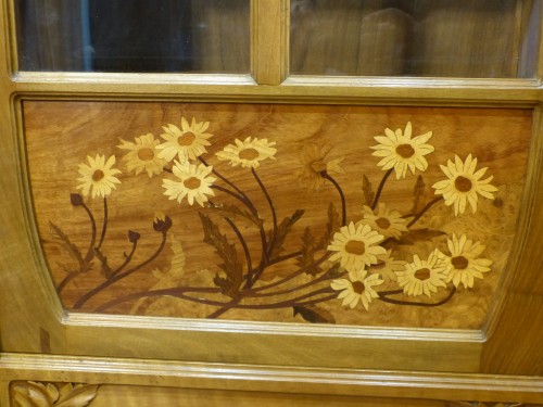 Antiquités - Camille Gauthier Vitrine art nouveau aux Asters et Ombelles