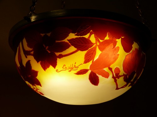 Luminaires Lustre - Gallé - Lustre Art nouveau Vasque aux Magnolia