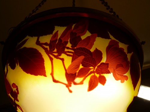 Gallé - Lustre Art nouveau Vasque aux Magnolia - Art nouveau