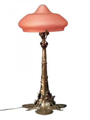 Daum et Majorelle - Art nouveau lamp &quot;Aux Chardons&quot;